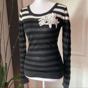 dELiA*s cardigan sweater w/ embroidered flower